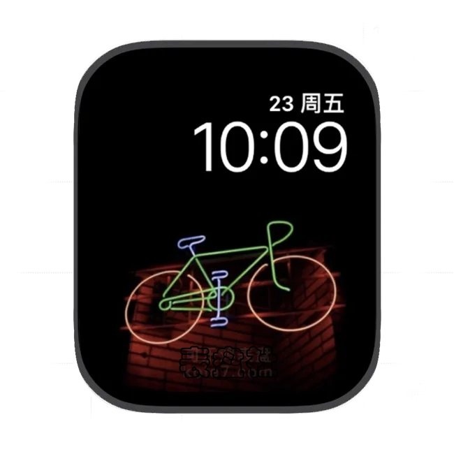 荧光自行车苹果手表iwatch壁纸表盘