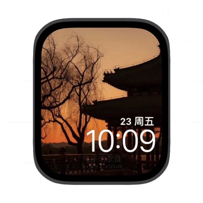 古楼落日黄昏苹果手表iwatch壁纸表盘