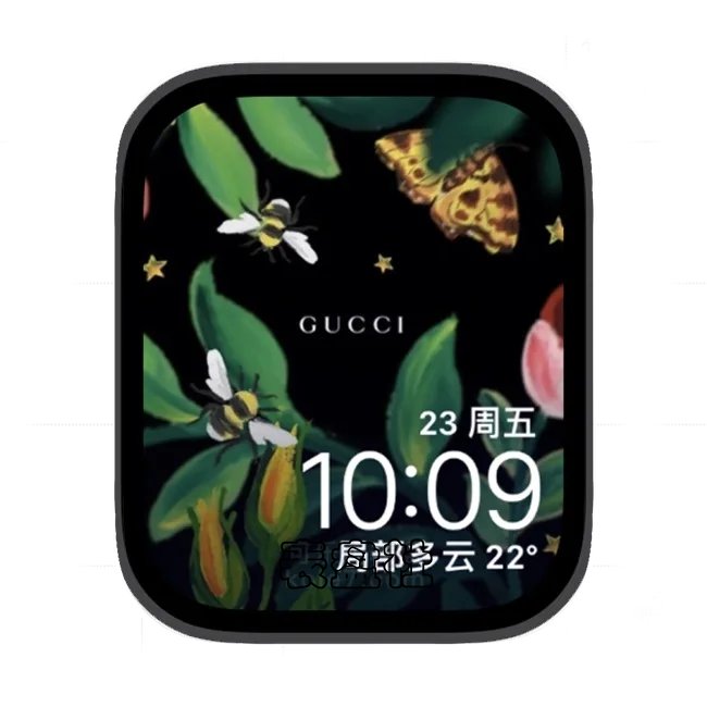 Gucci古驰花开蝶自来苹果手表iwatch壁纸表盘