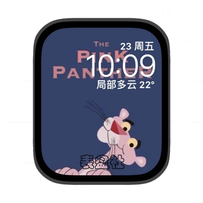 粉红豹插画苹果手表iwatch壁纸表盘