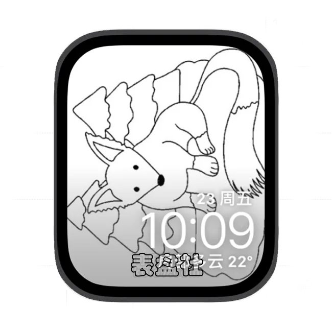 简笔画狐狸苹果手表iwatch壁纸表盘