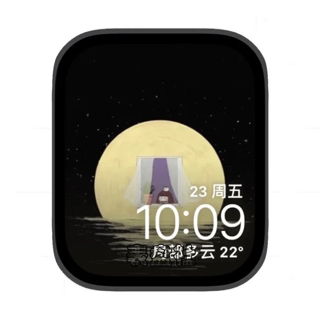 海上明月插画苹果手表iwatch壁纸表盘