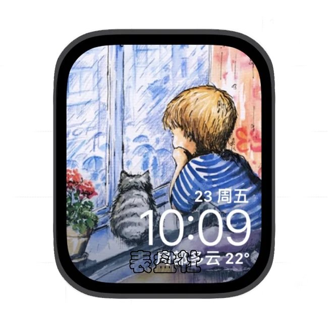 人物插画苹果手表iwatch壁纸表盘