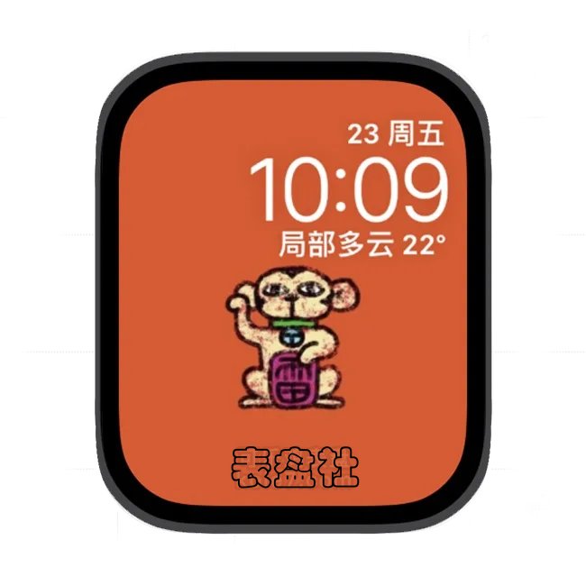 发财猴插画苹果手表iwatch壁纸表盘