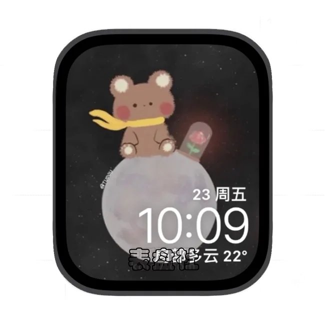 小灰熊插画苹果手表iwatch壁纸表盘