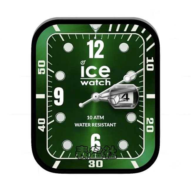 ice竹绿色数字年历表盘