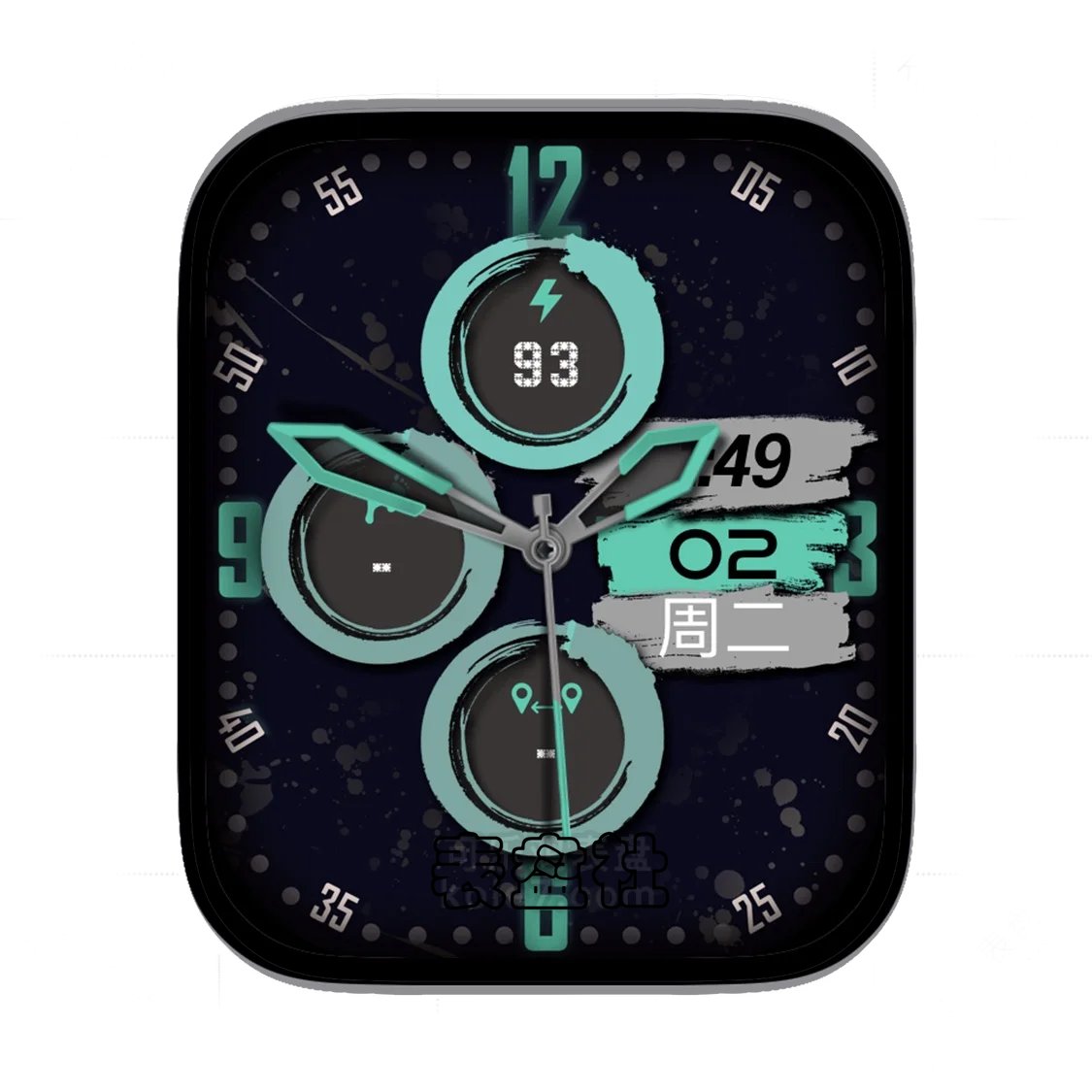 RLMade涂鸦三盘式简约数字 表盘