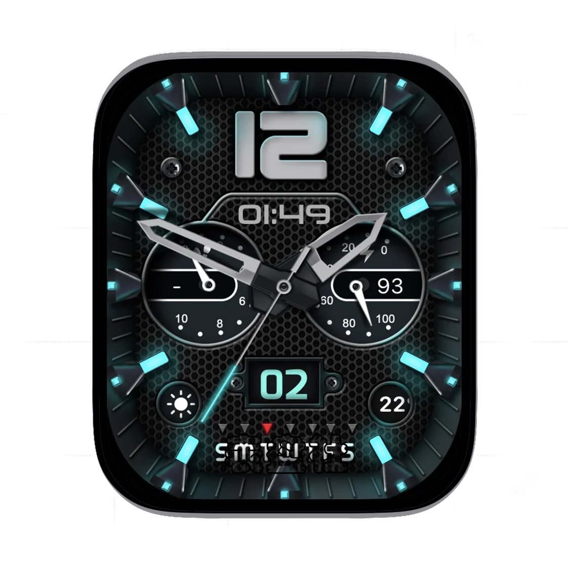 RLMade金属蜂窝荧光蓝双盘式表盘