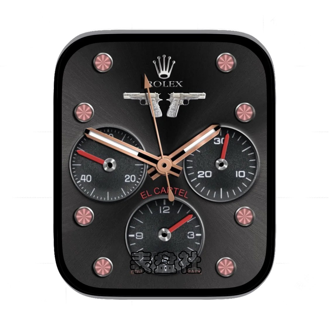 Rolex劳力士双枪太阳纹三盘式表盘