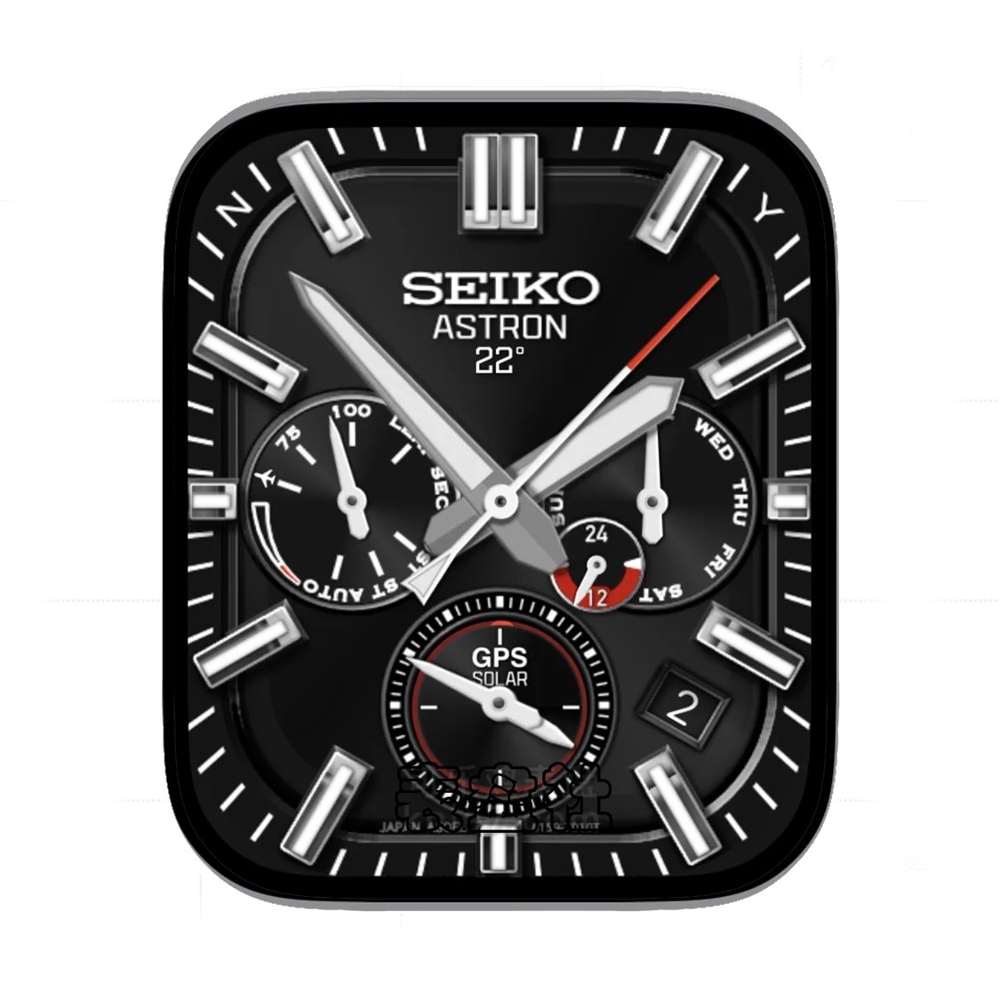 SEIKO精工灰黑三盘式年历Ultra专用表盘