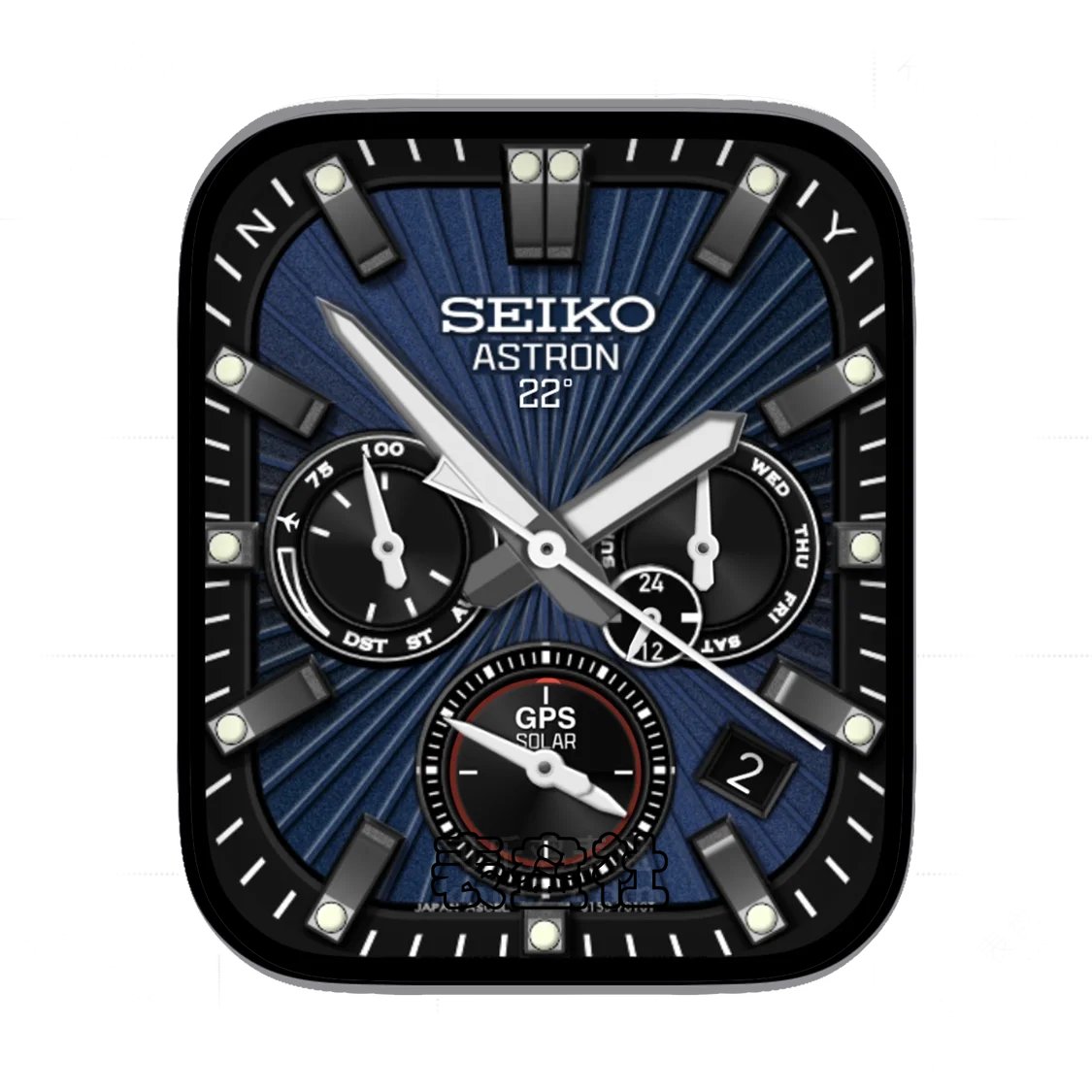 SEIKO精工磨砂蓝放射三盘式年历Ultra专用表盘