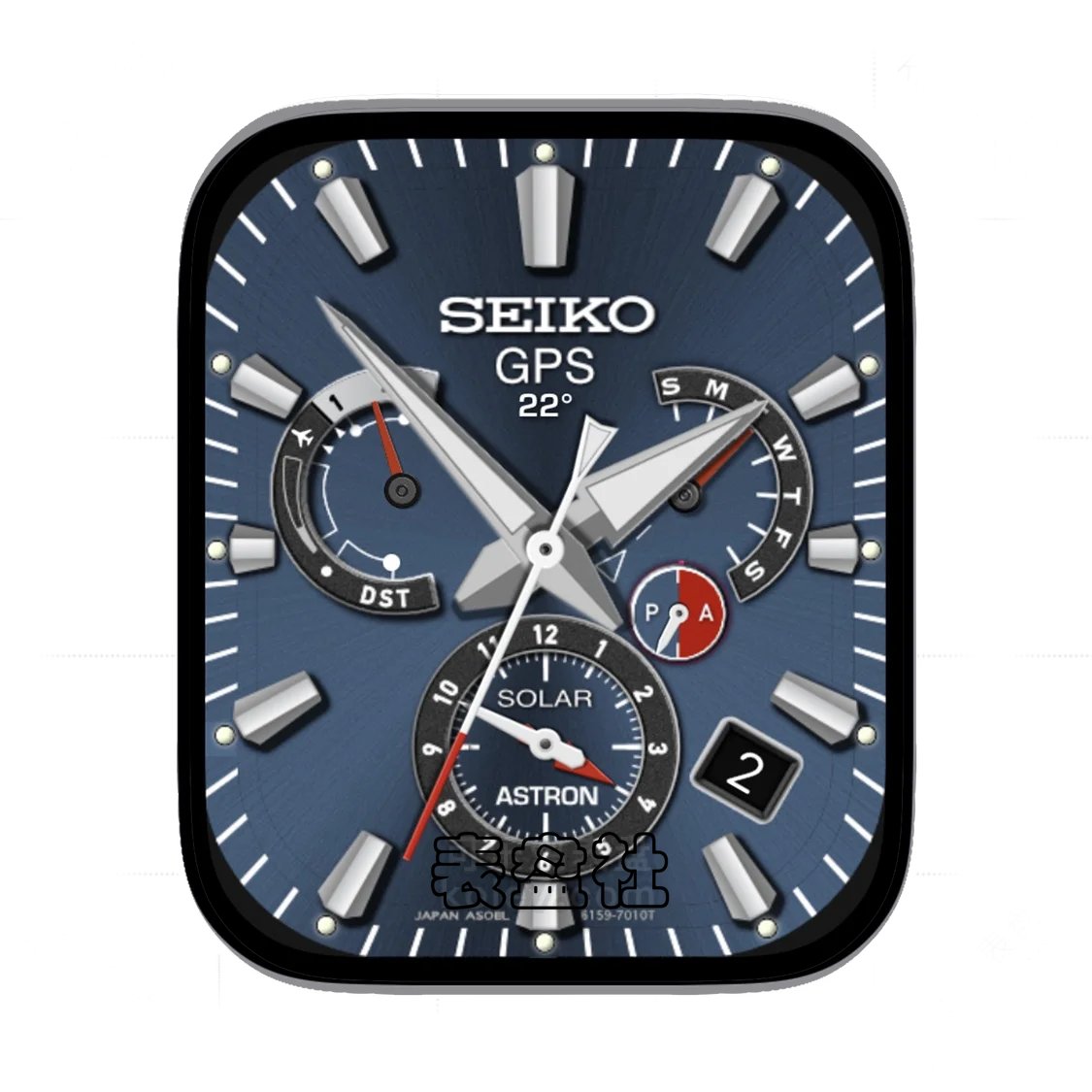 SEIKO精工蓝盘太阳纹三盘式年历Ultra专用表盘