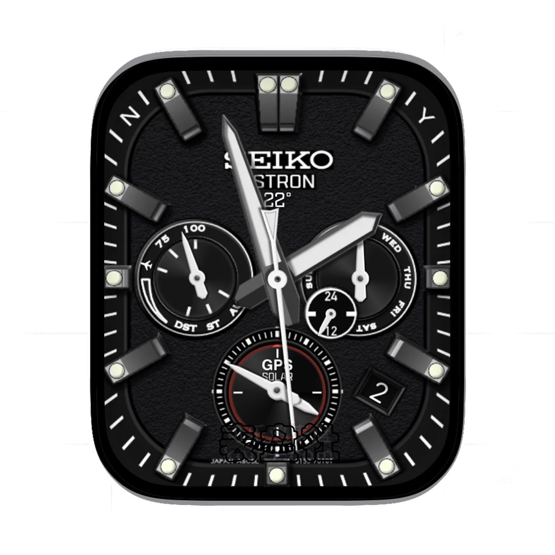 SEIKO精工磨砂黑三盘式年历Ultra专用表盘