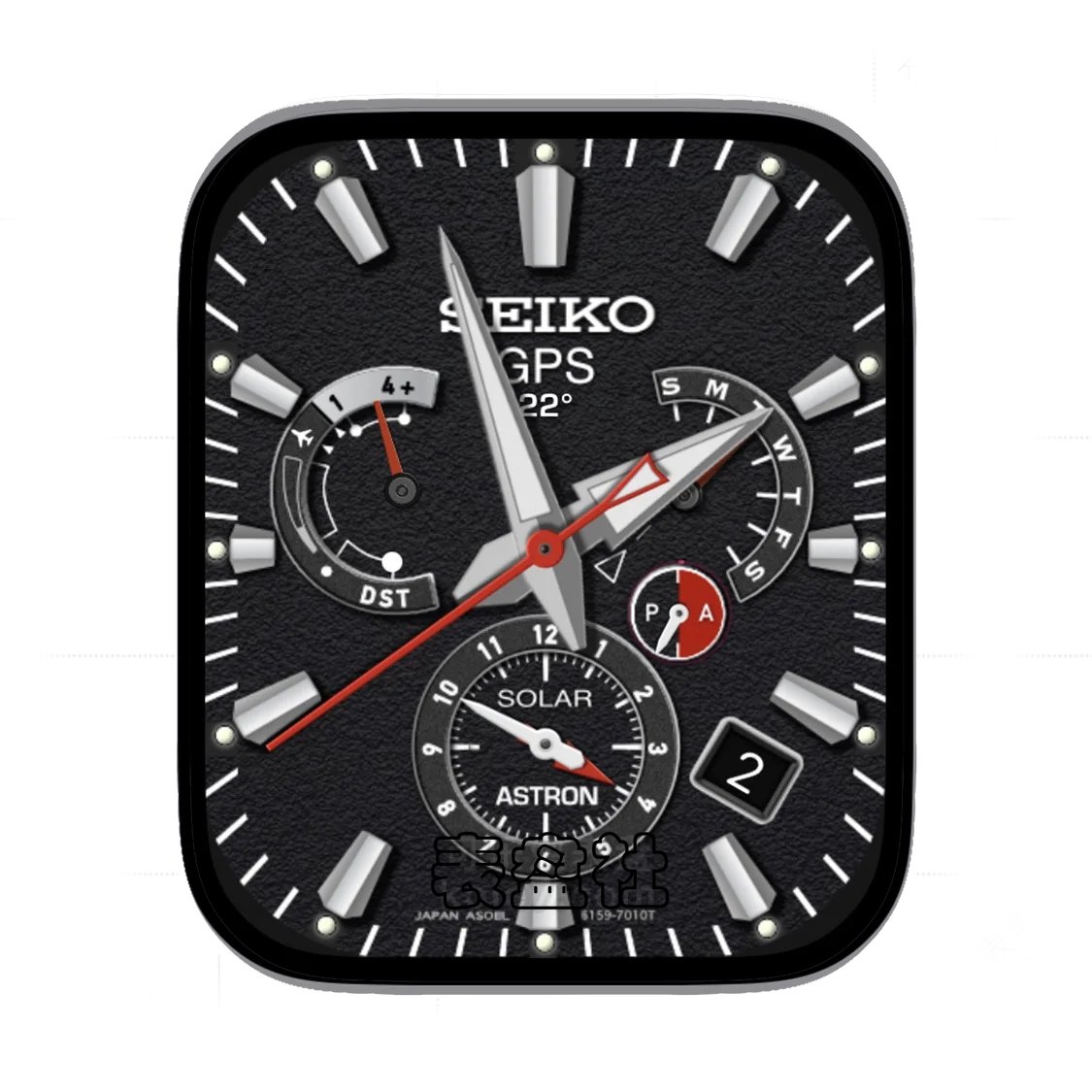 SEIKO精工磨砂黑三盘式年历Ultra专用表盘