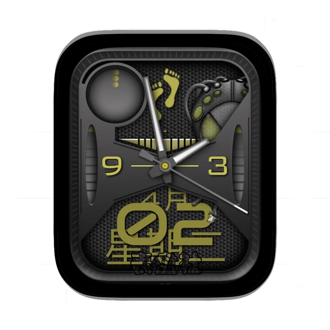 Tech科技灰黑简约数字表盘