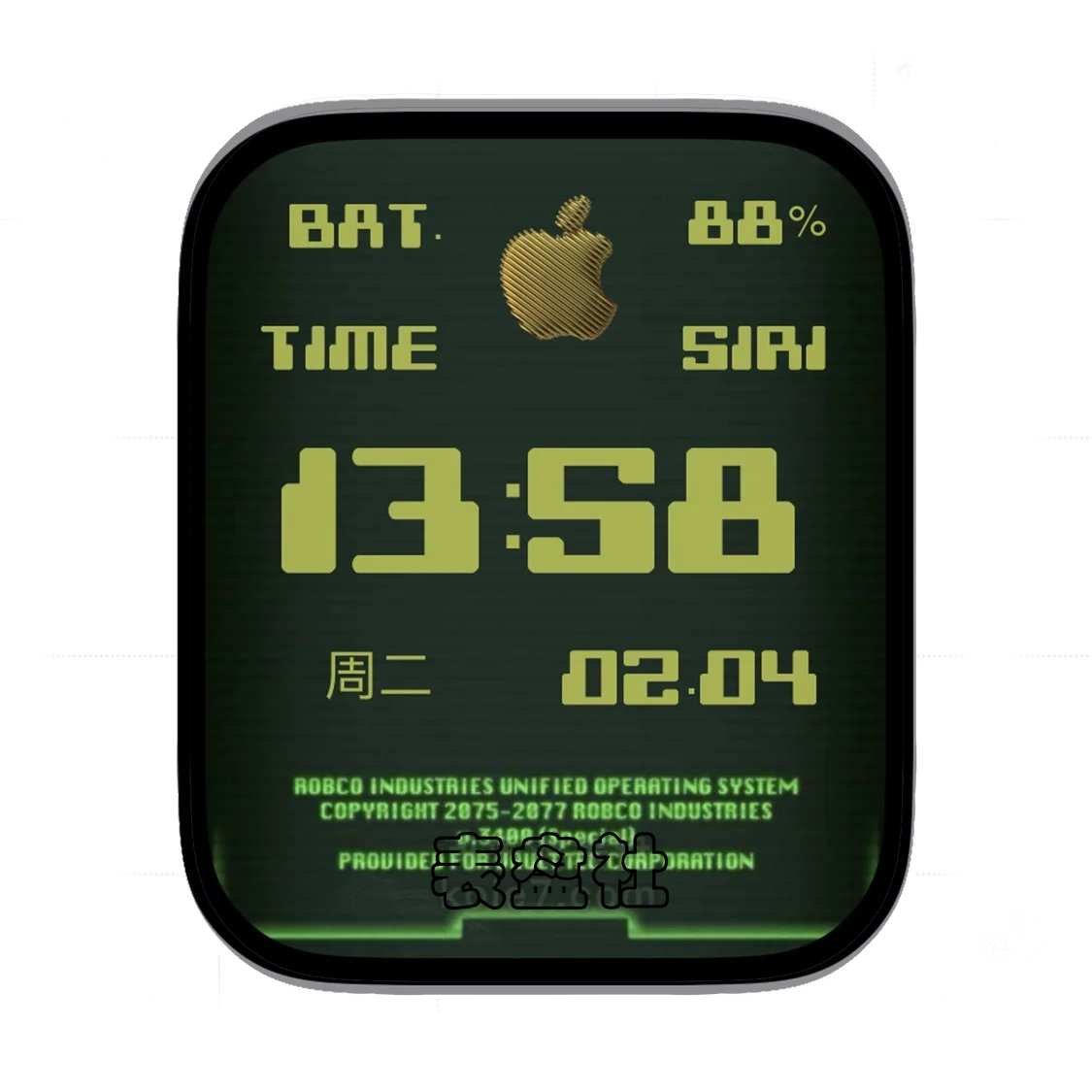 Apple苹果logo简约数字表盘