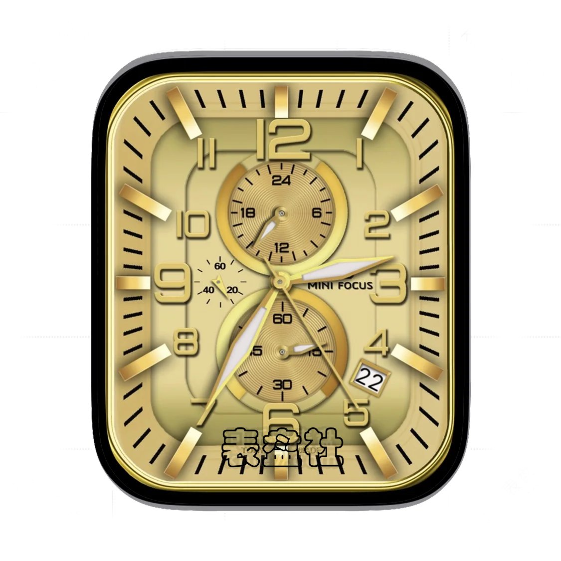 MINIFOCUS福克斯土豪金双盘式年历表盘