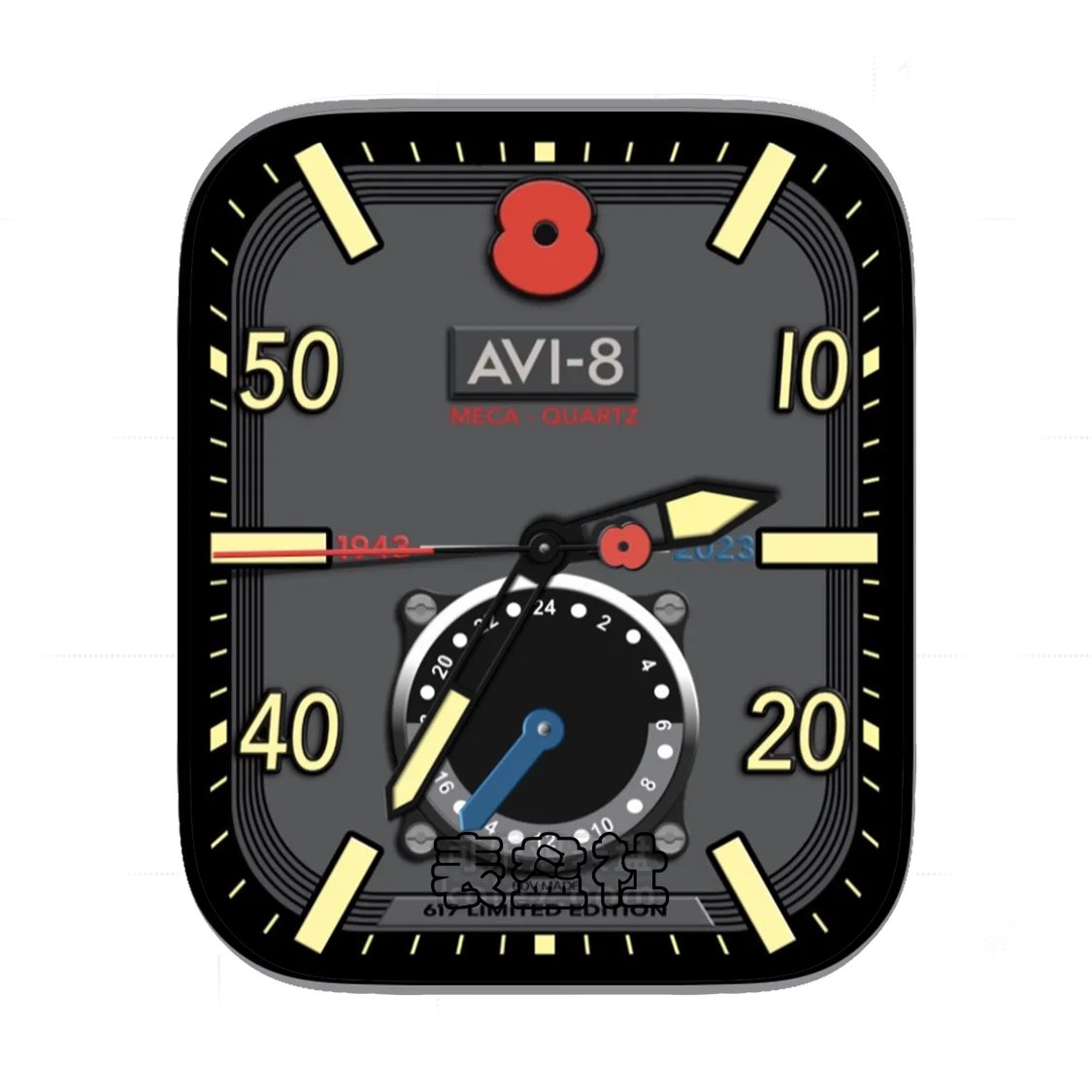 AVI-8灰底单盘式数字表盘