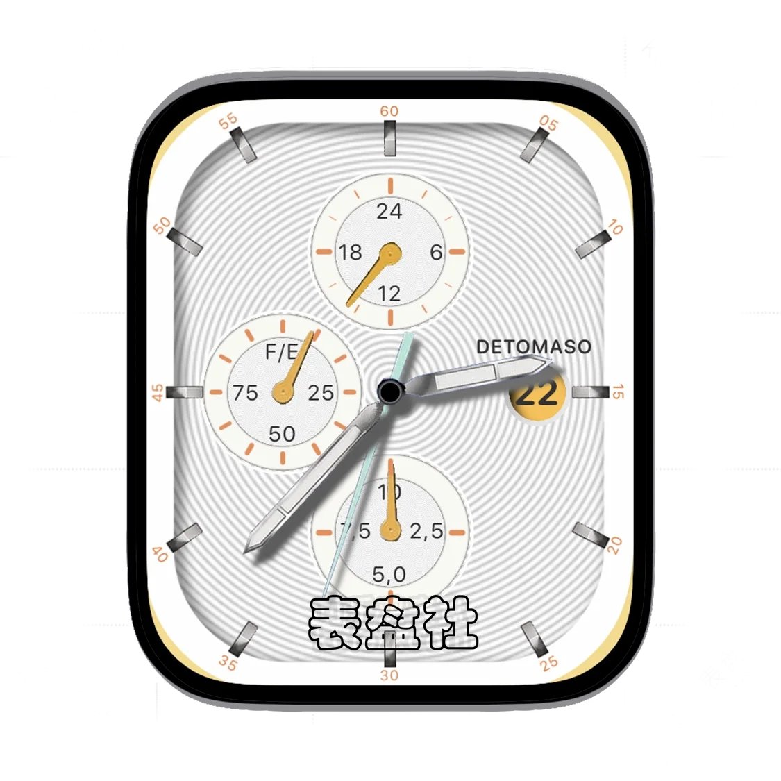 DETOMASO螺旋纹三盘式年历表盘