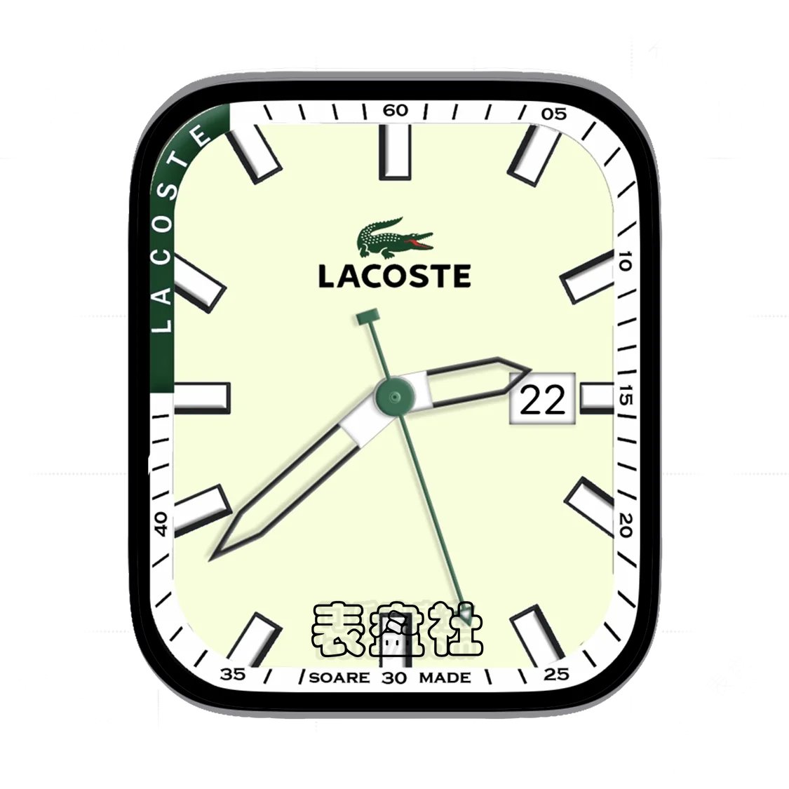 LACOSTE鳄鱼牌简约年历表盘