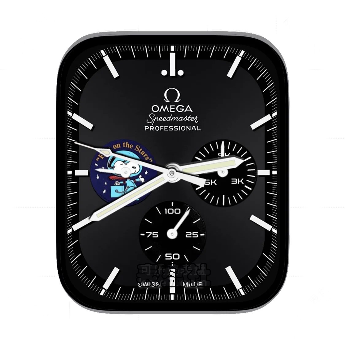 OMEGA欧米茄史努比酷黑三盘式Ultra专用表盘