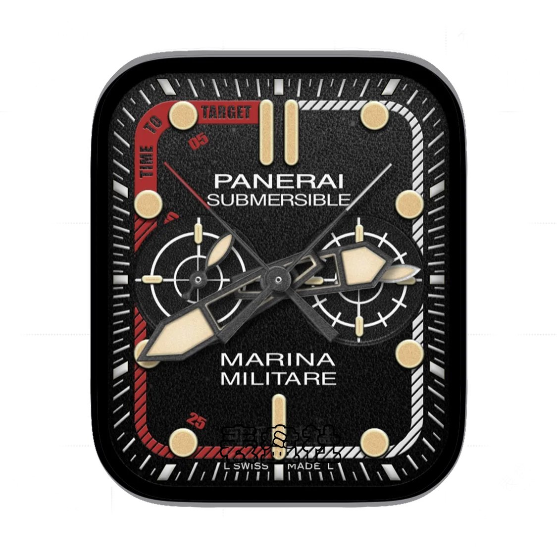 PANERAI沛纳海酷黑皮革双盘式表盘