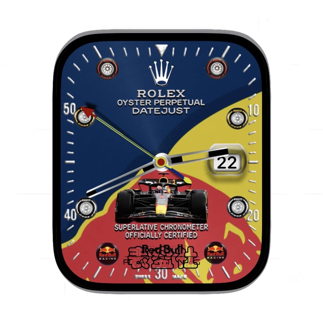 ROLEX劳力士F1赛车迪通拿三拼色简约年历表盘