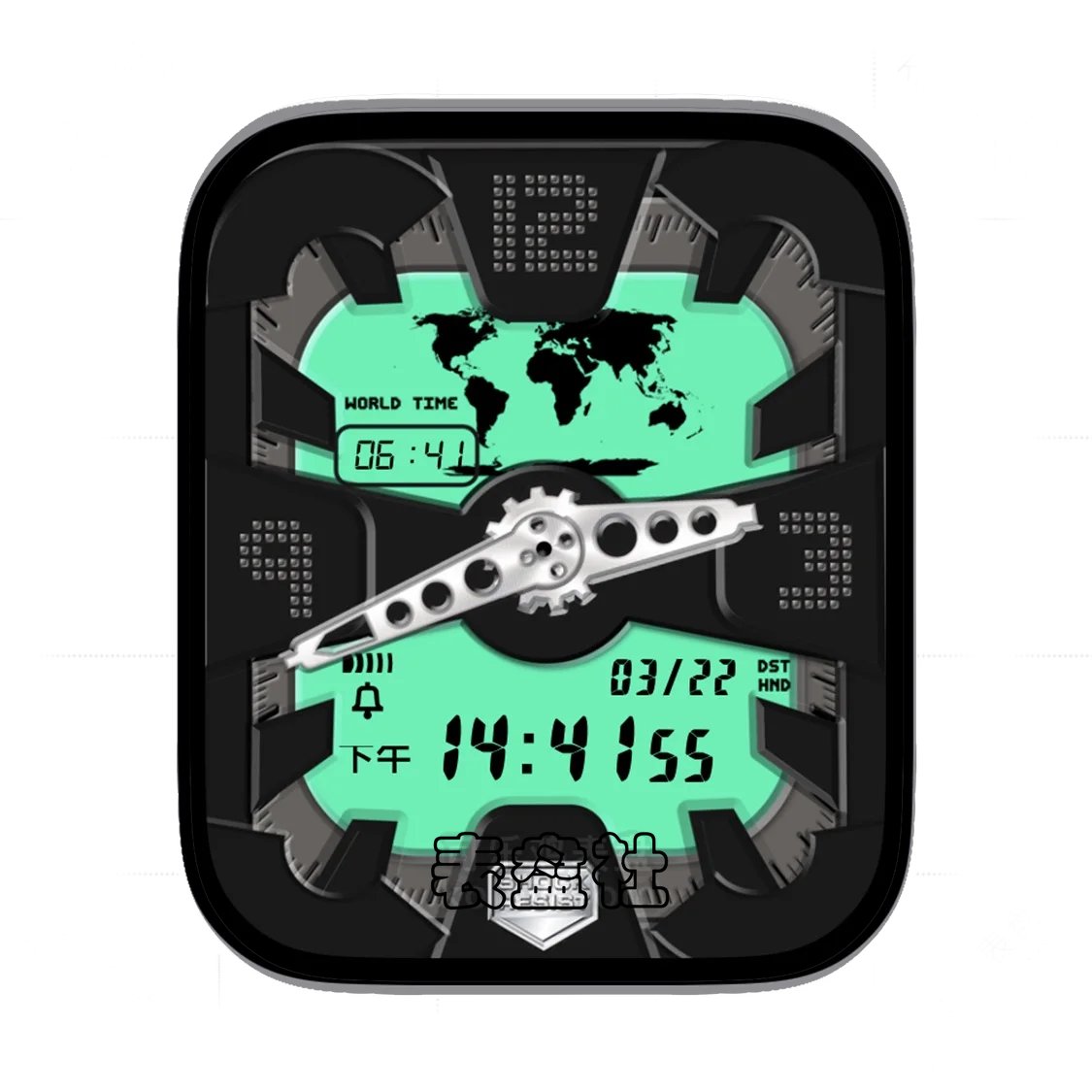 Casio卡西欧世界地图荧光绿表盘