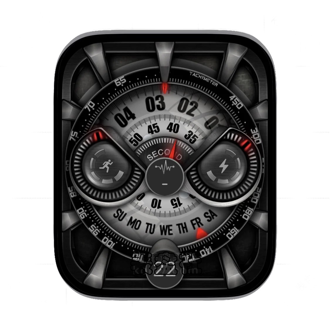 RJ酷黑高级金属质感数字表盘