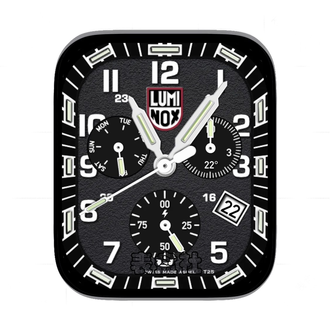 luminox雷美诺时磨砂黑三盘式年历Ultra专用表盘