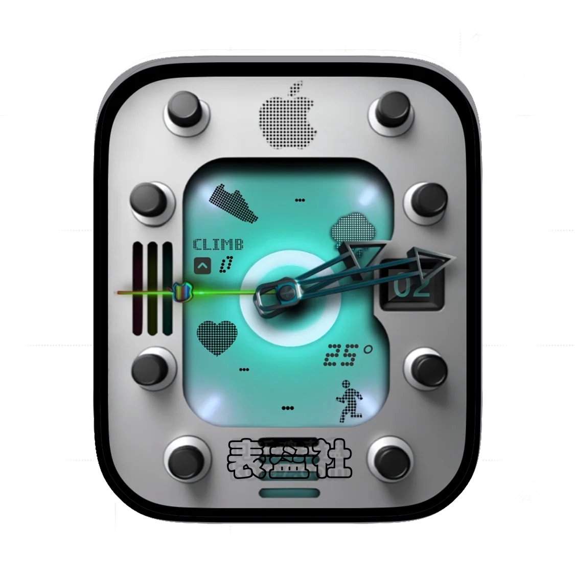 Apple苹果logo 3D简约年历表盘