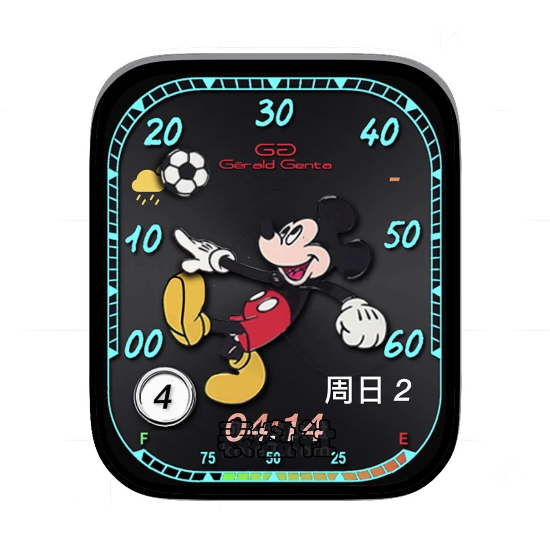 Mickey米奇老鼠跳时逆跳分钟黑色Ultra专用表盘