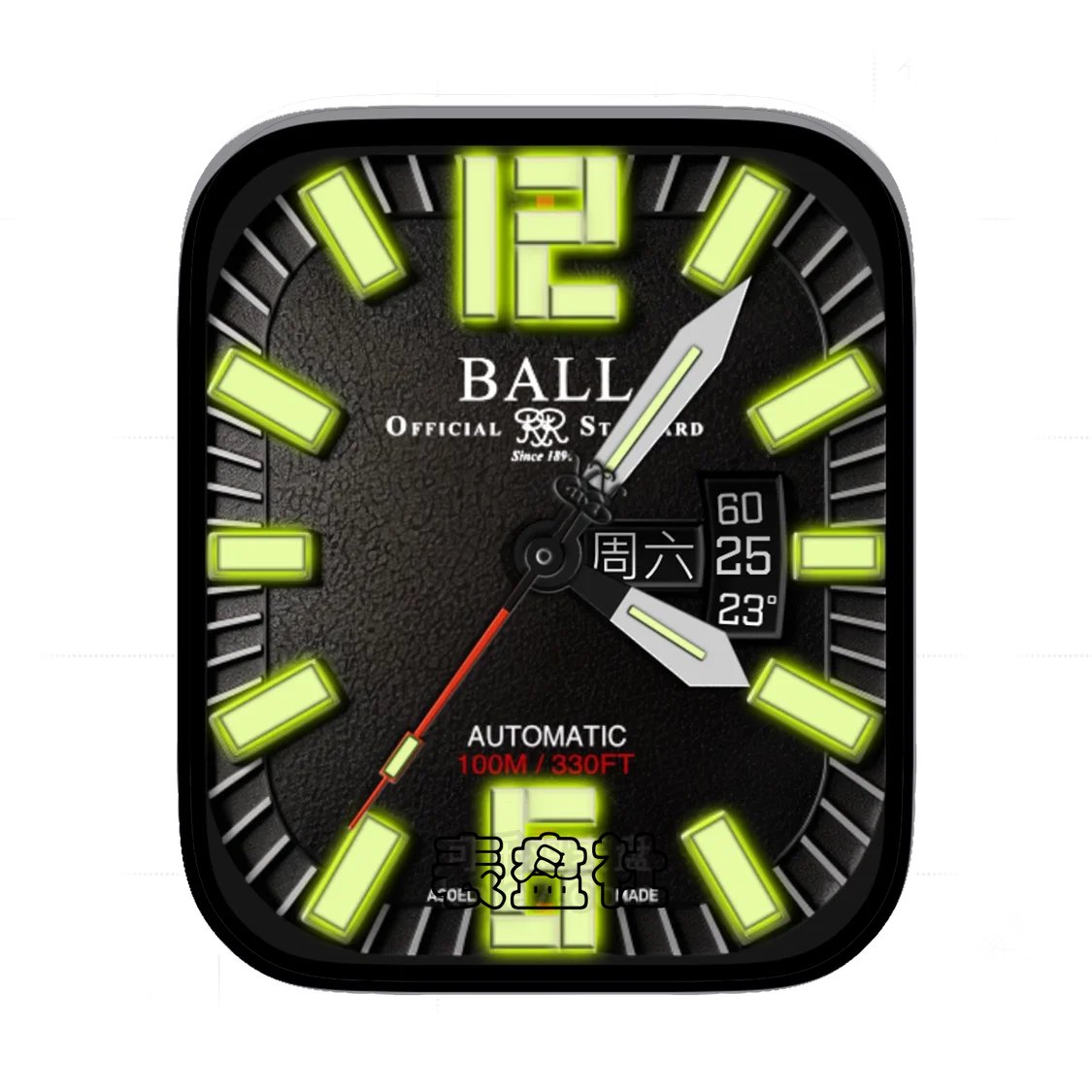 BALL波尔磨砂黑夜光绿Ultra专用表盘