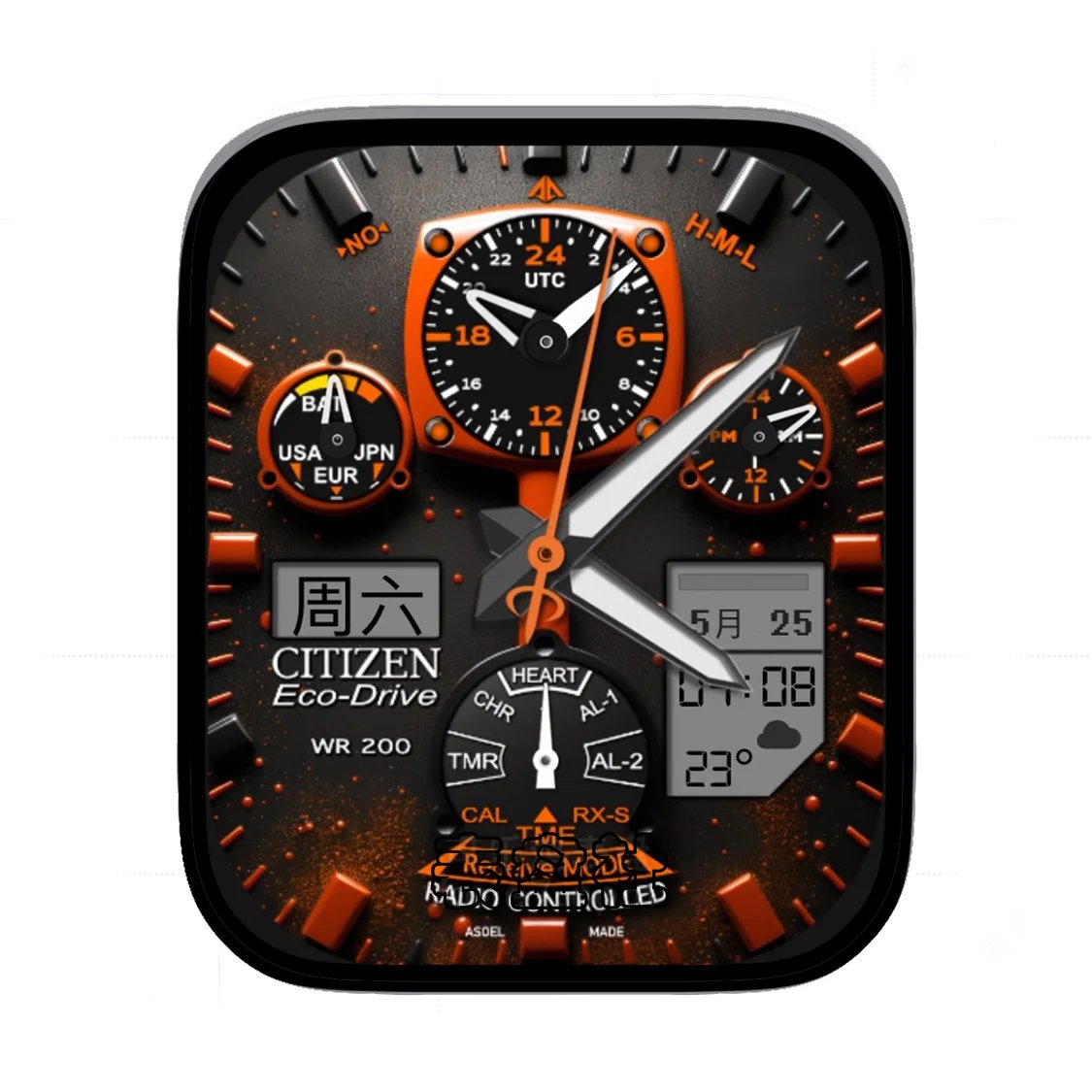 CITIZEN西铁城涂鸦多功能数字Ultra专用Ultra专用表盘