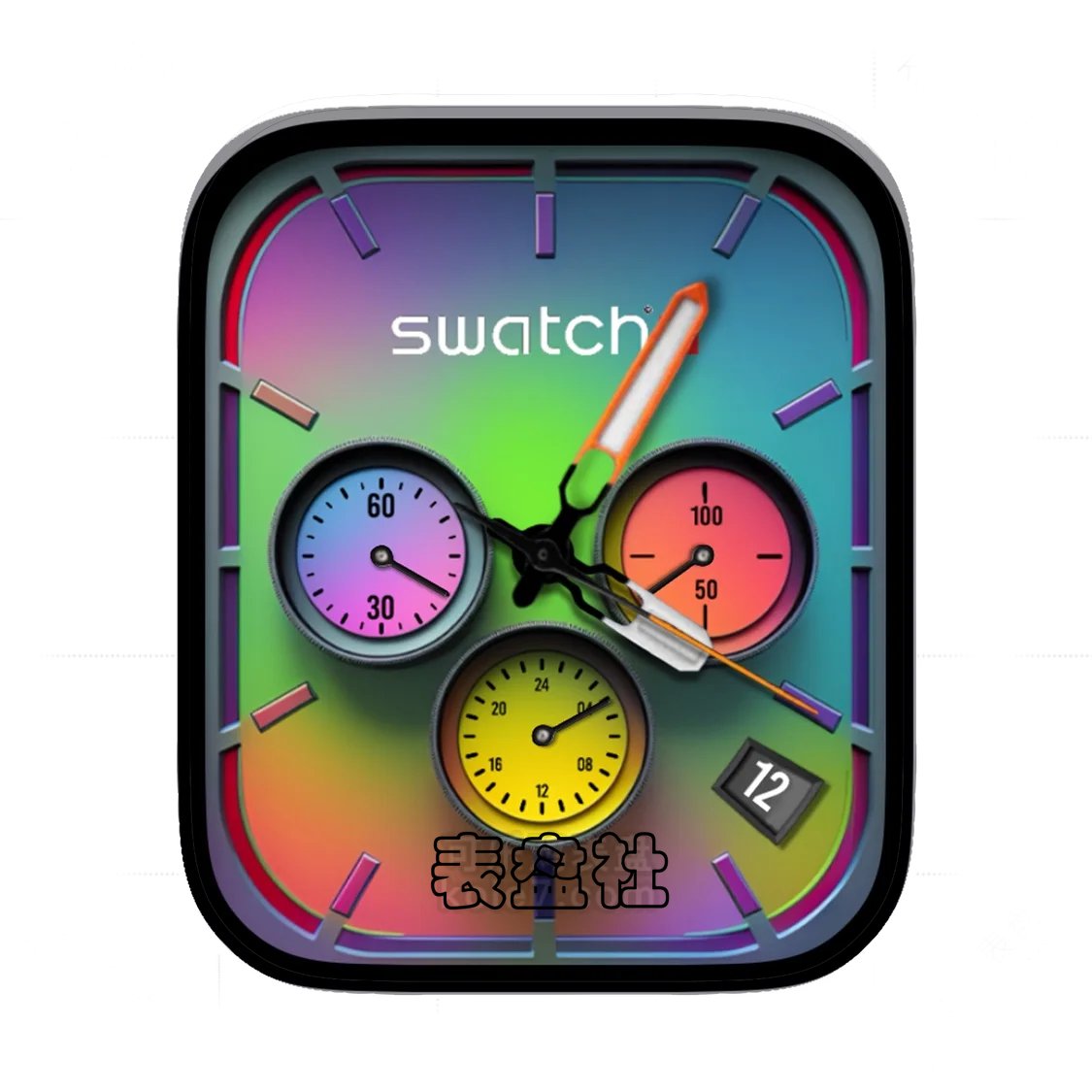 Swatch斯沃琪彩虹三盘式年历表盘