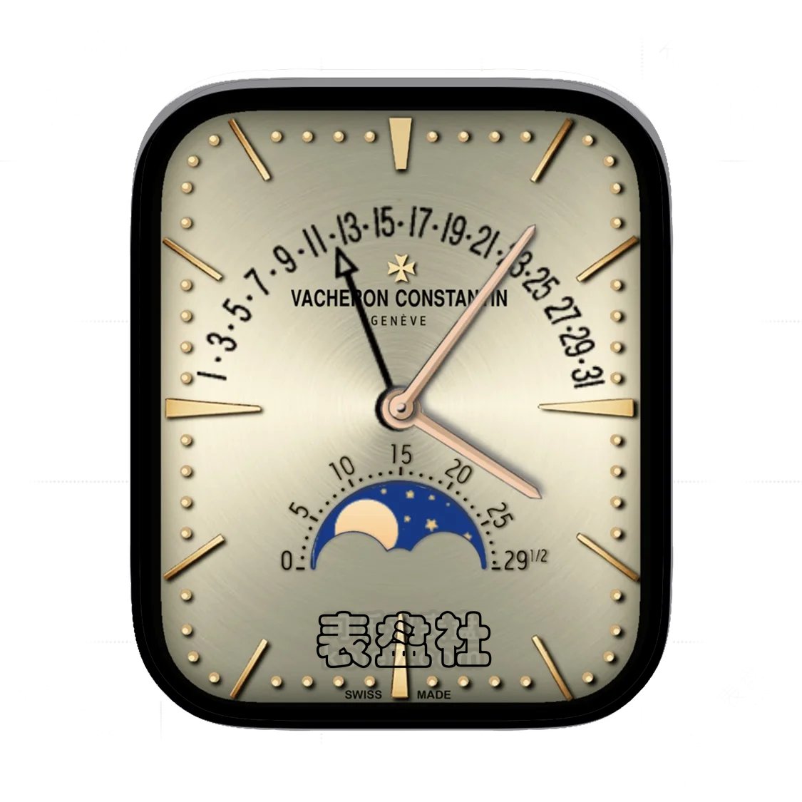 Vacheron Constantin江诗丹顿金色金属拉丝简约表盘