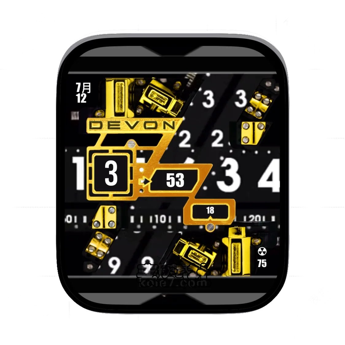 Devon Gold金色机械复杂构造表盘