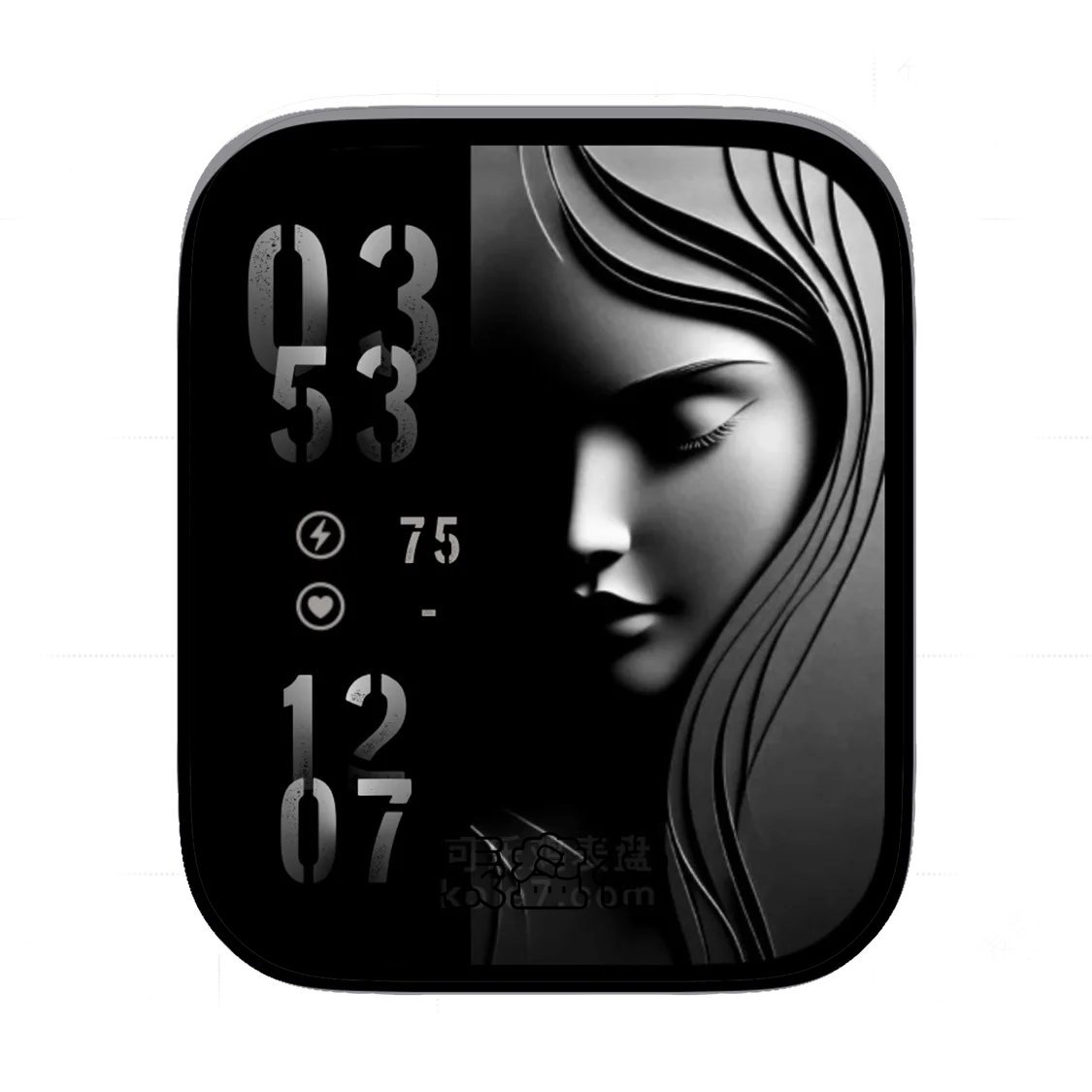 DIGITALTI美女雕塑简约数字表盘