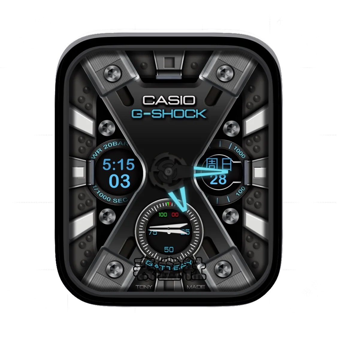 CASIO卡西欧高级灰黑金属质感表盘