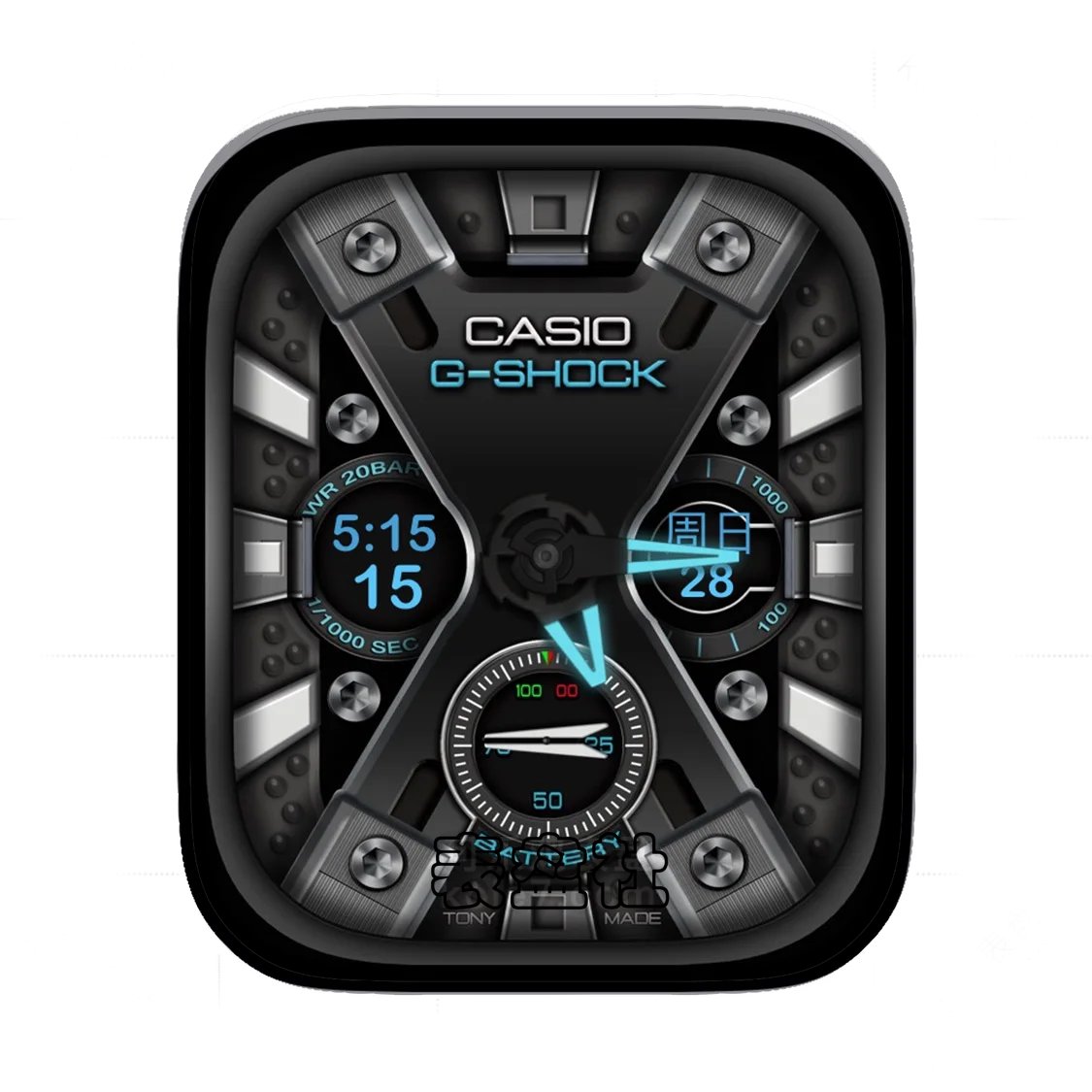 CASIO卡西欧高级灰黑金属质感Ultra专用表盘