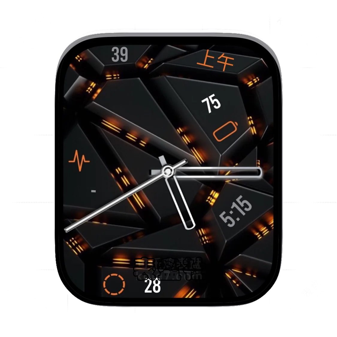 3D酷黑复杂功能数字表盘