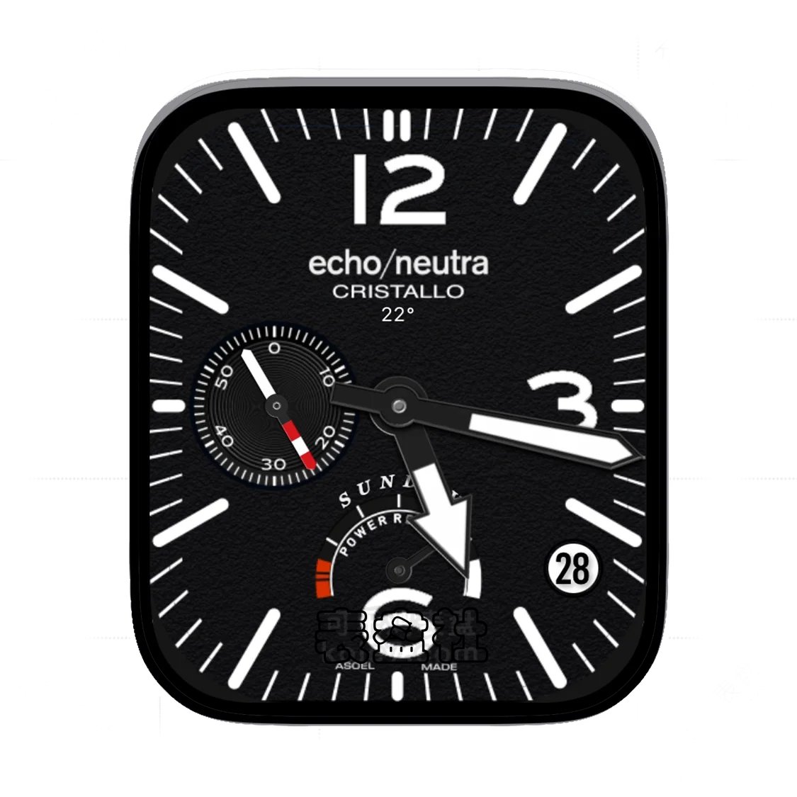 echo:neutra磨砂酷黑双盘式简约数字年历Ultra专用表盘