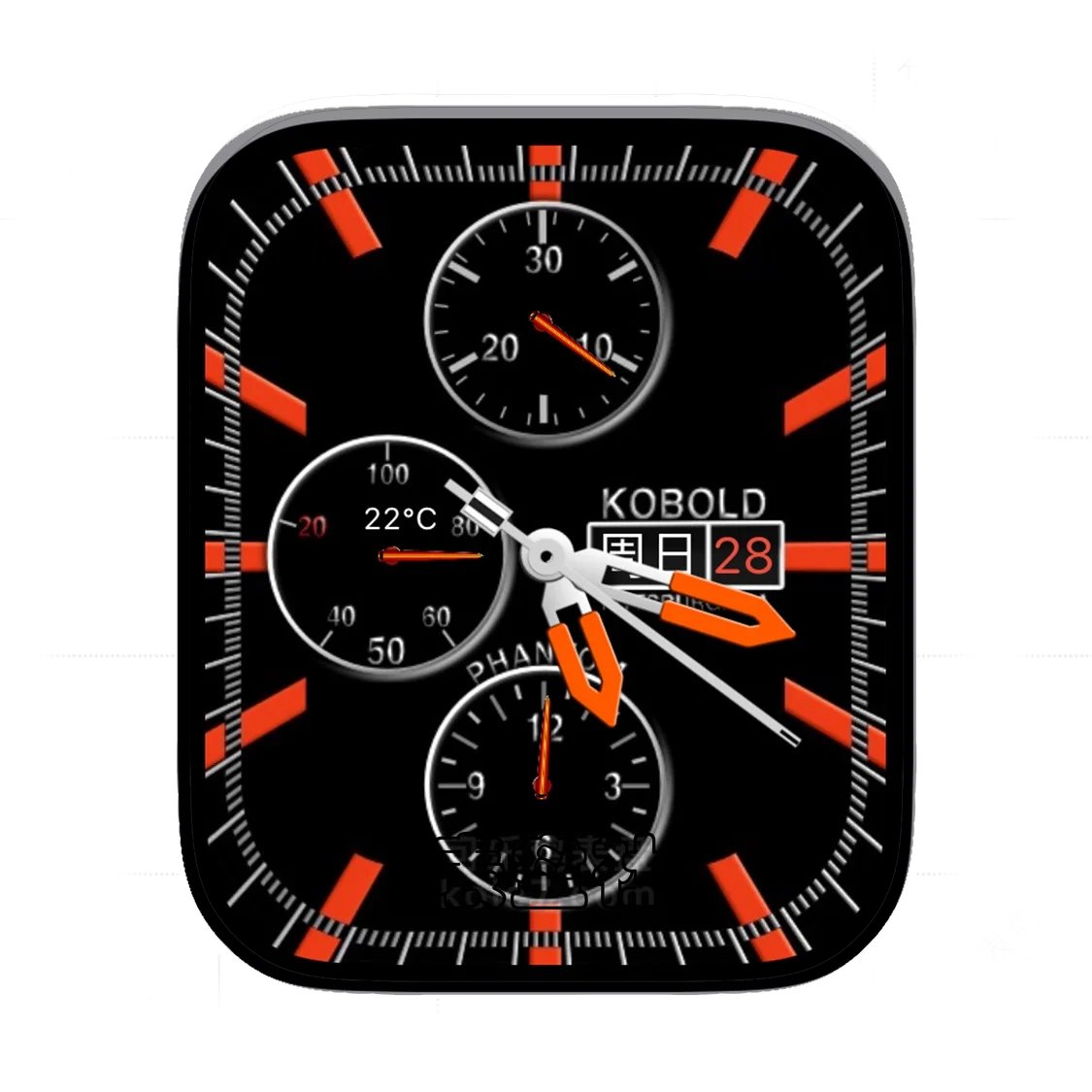 ‌Kobold酷黑橙三盘式表盘