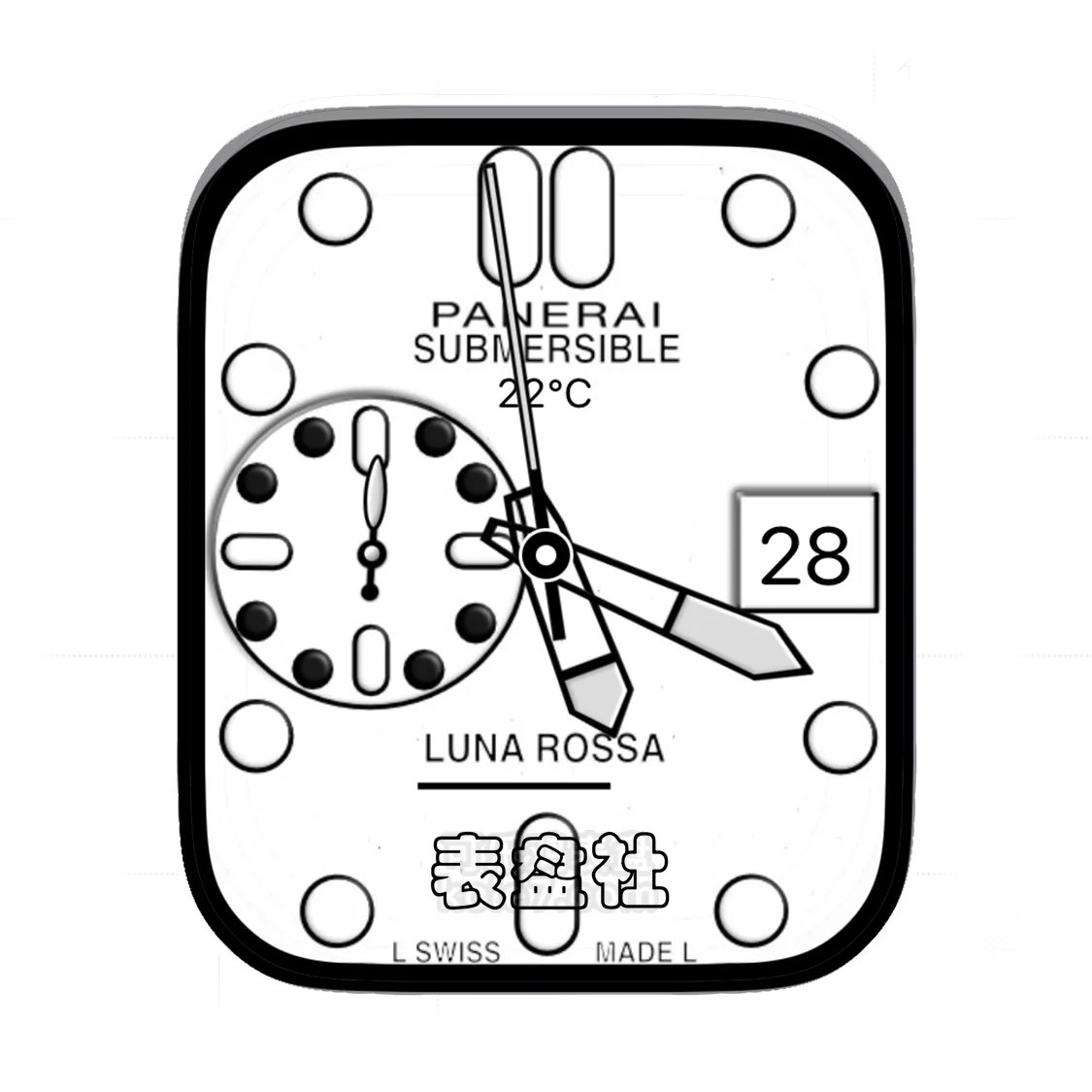 PANERAI沛纳海白色简约年历表盘