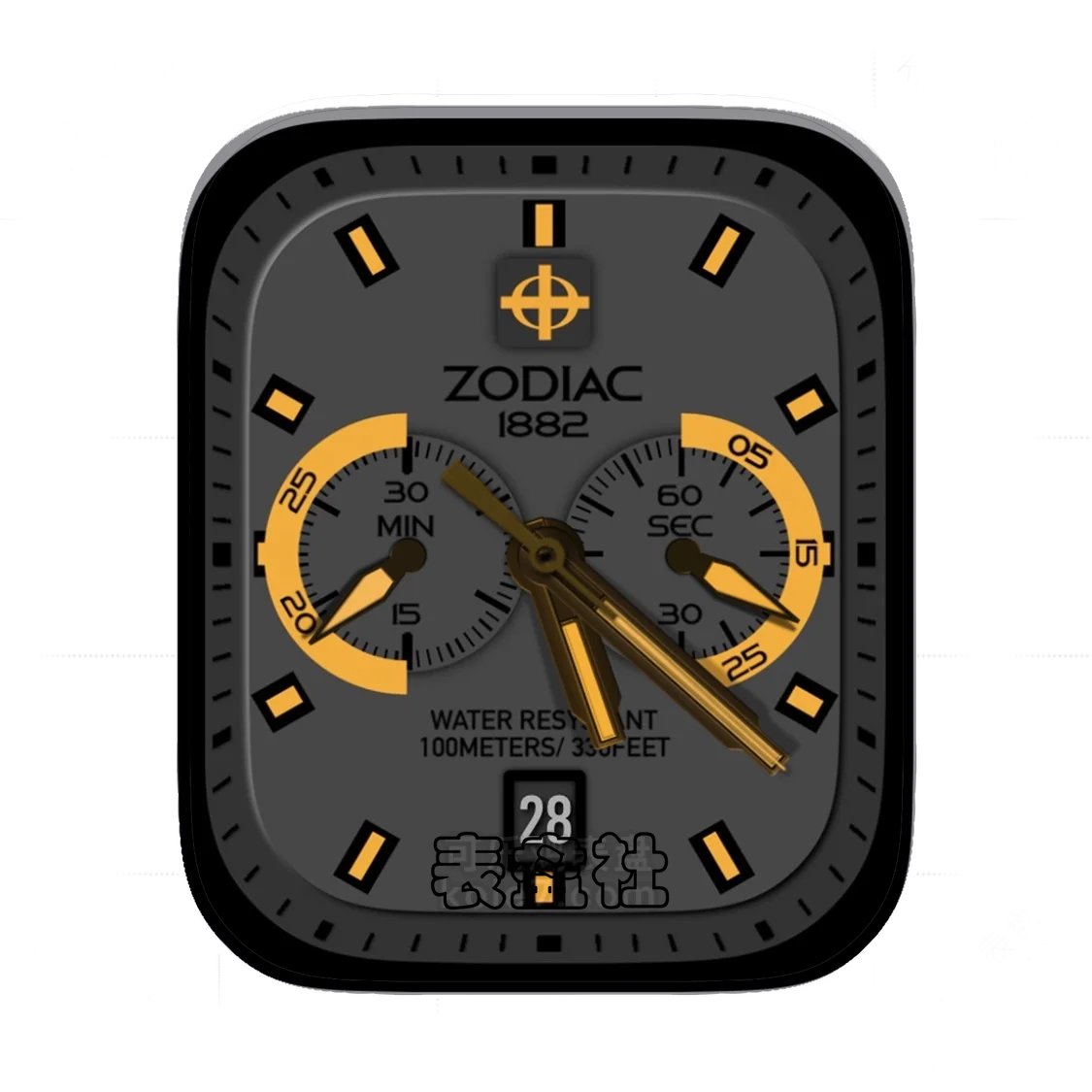 Zodiac苏蒂亚灰黑双盘式简约年历Ultra专用表盘