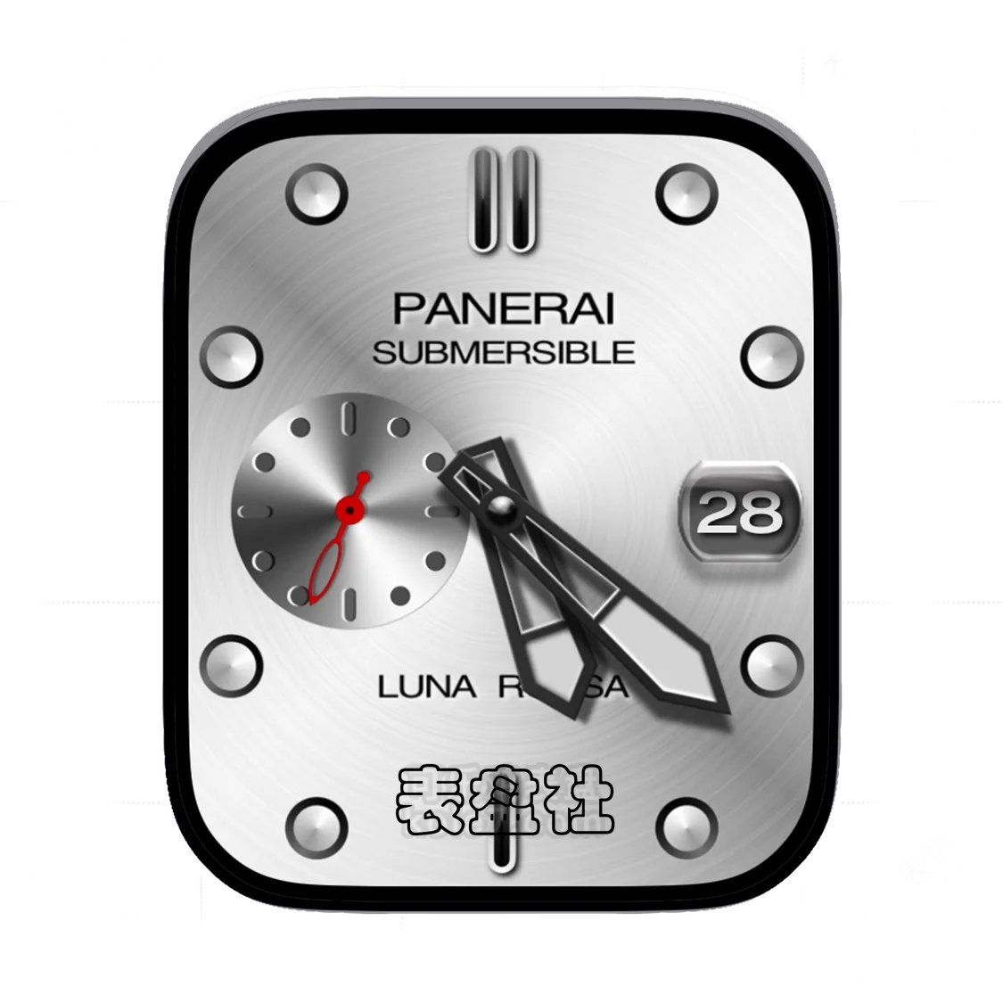 PANERAI沛纳海银色金属拉丝年历表盘