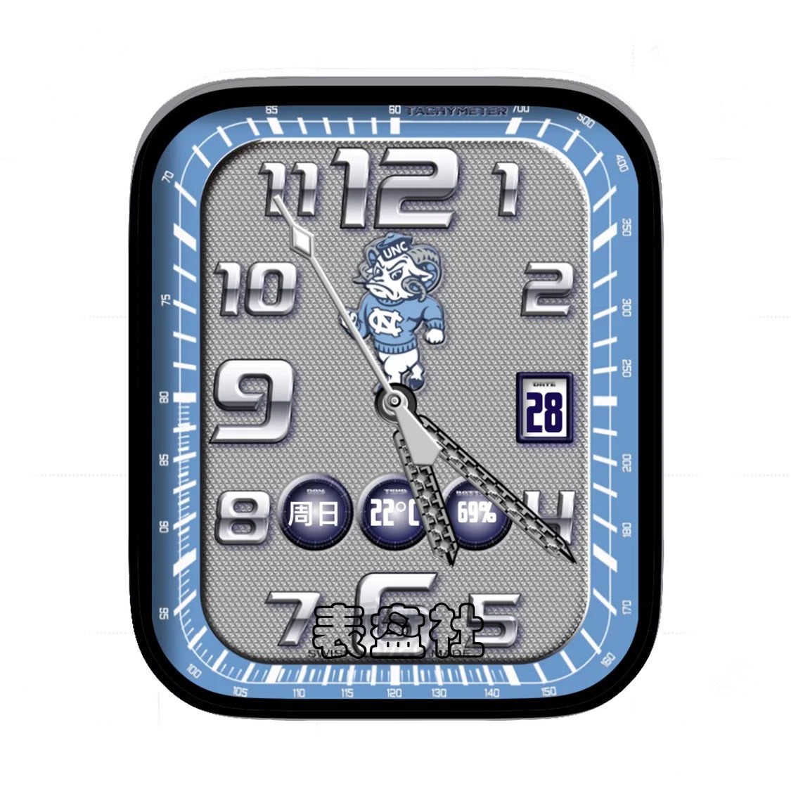 3D质感简约数字年历表盘