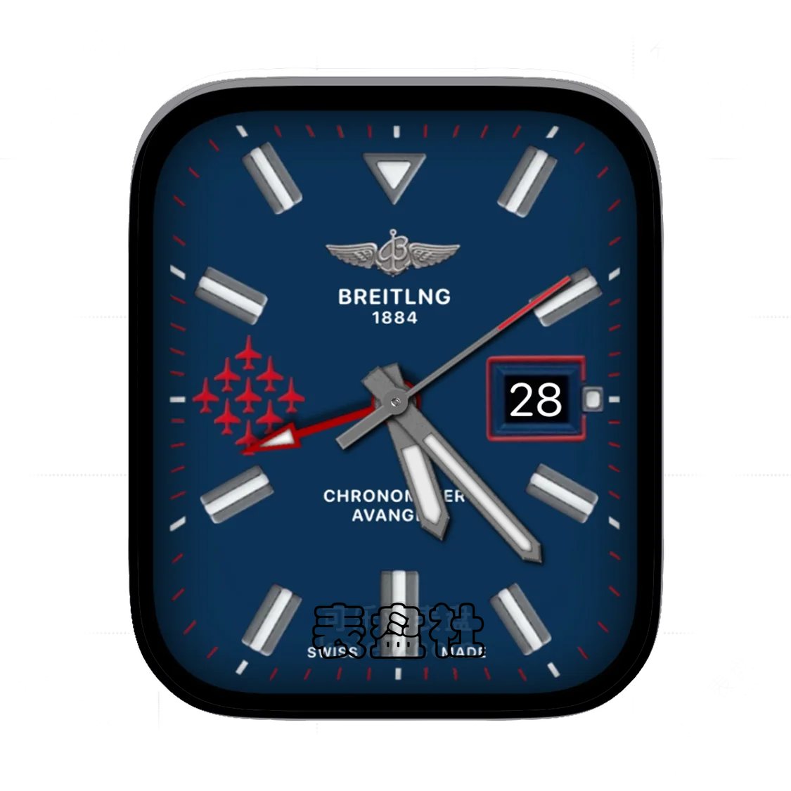 BREITLING百年灵高级蓝盘简约年历表盘