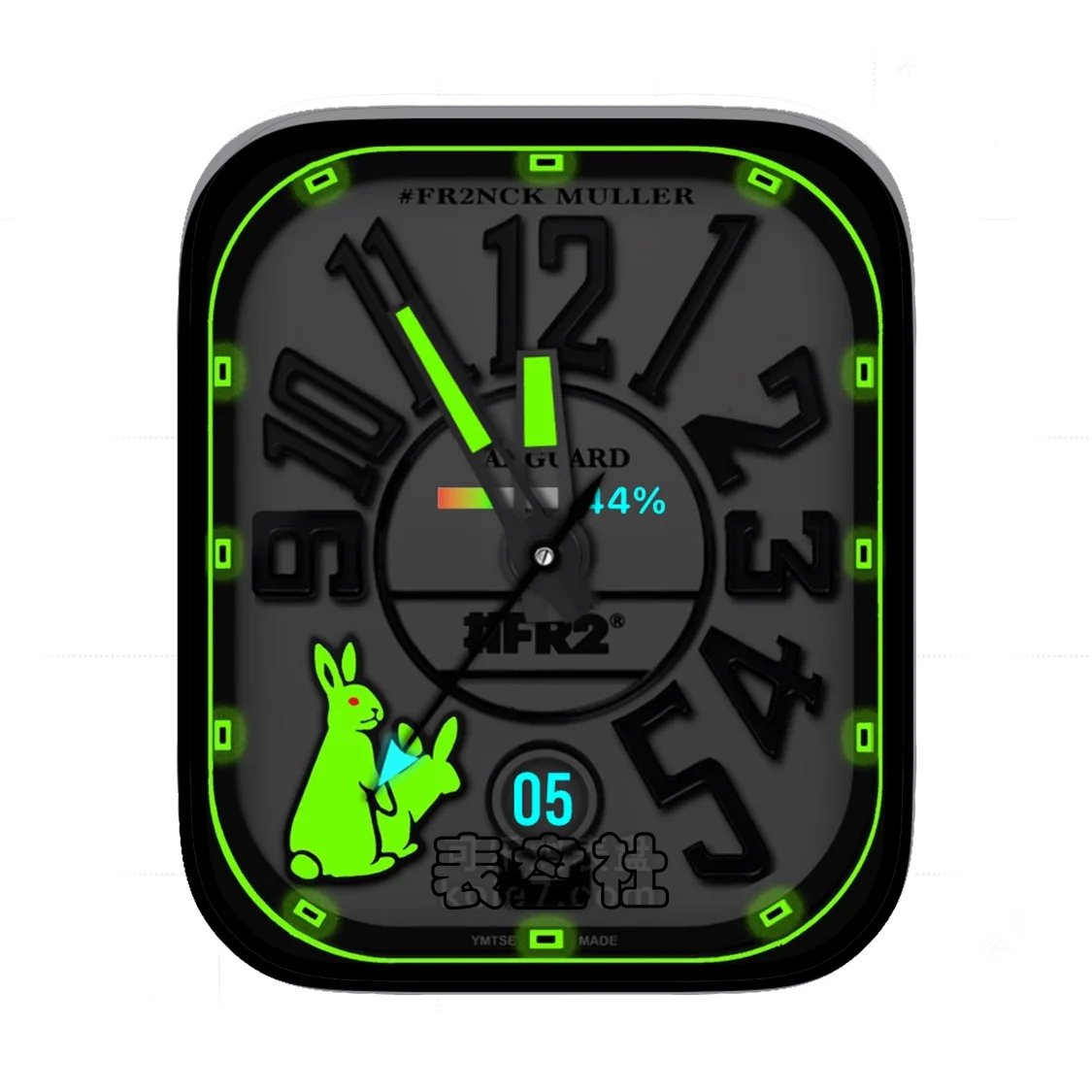 FR2NCK MULLER法穆兰&潮牌 FR2潮流劲兔图案限量款荧光绿Ultra专用表盘