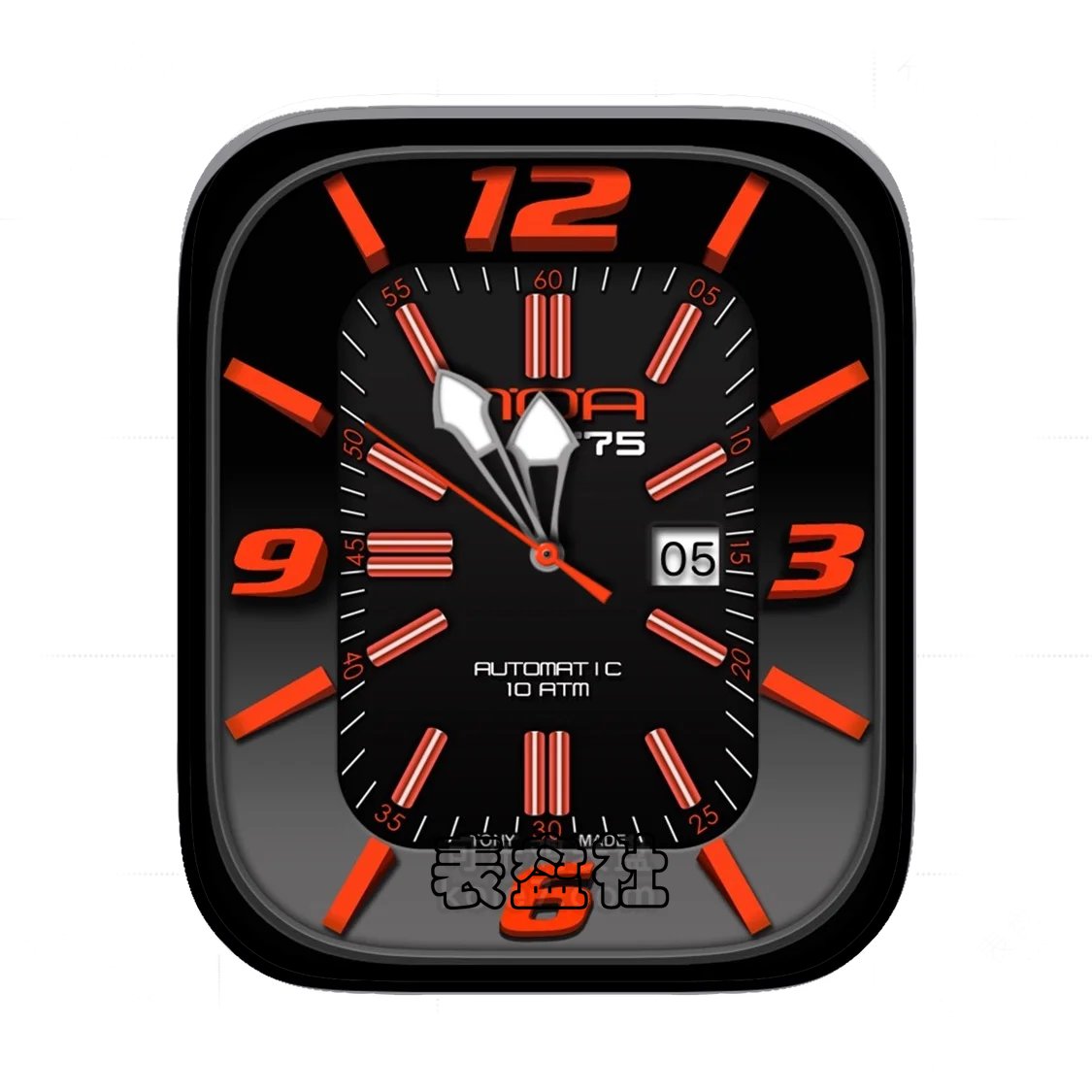 NOA酷黑橙色数字简约年历Ultra专用表盘